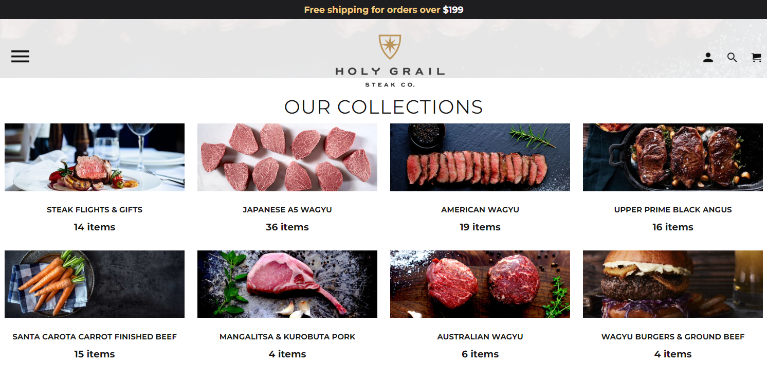 Holy Grail Steak Website