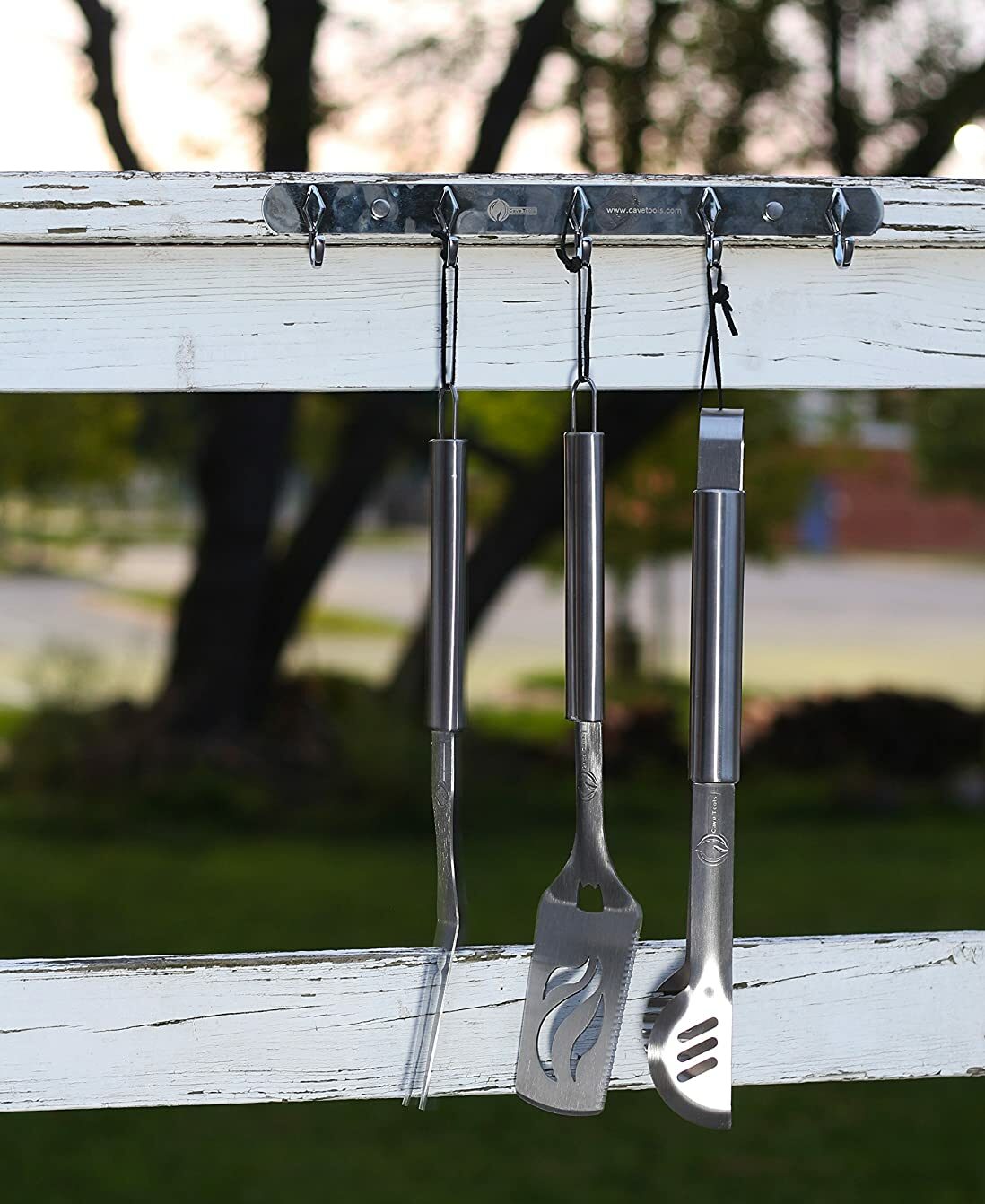 Rail/ hooks for bbq supplies