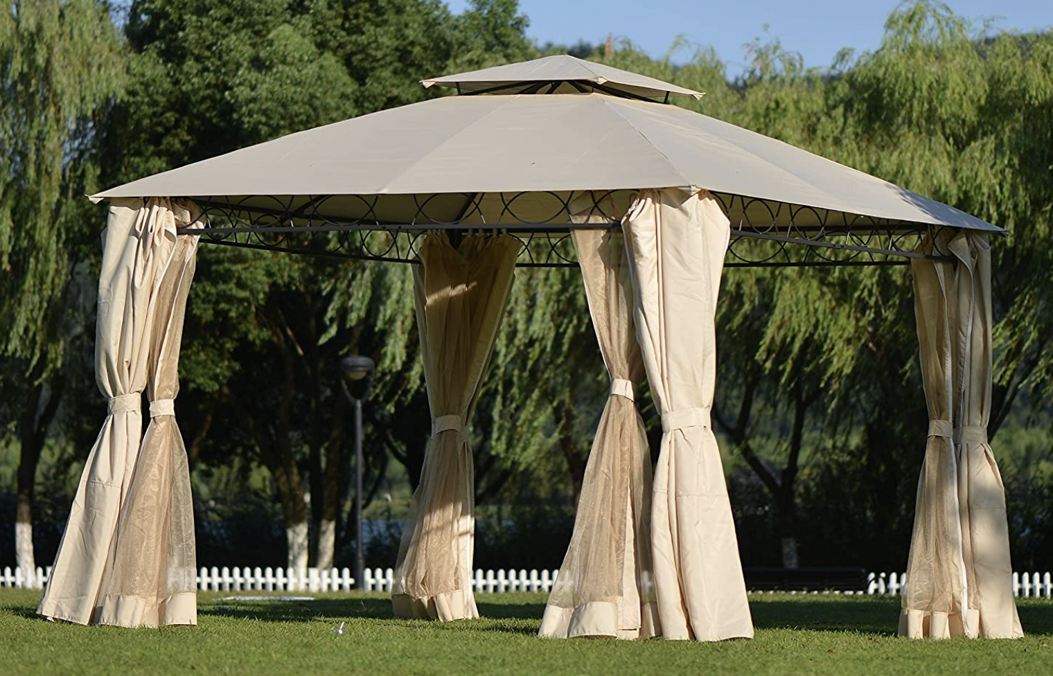 Double Tiered Grill Canopy Outdoor BBQ Gazebo Tent